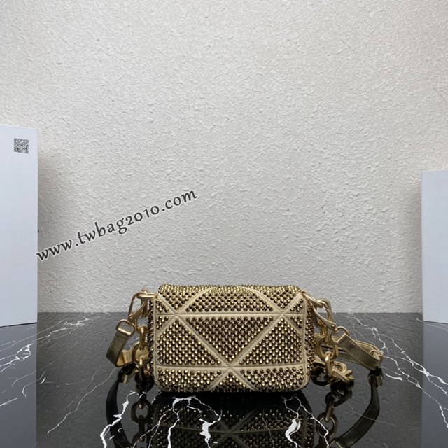 Prada專櫃2023新款水晶包 1BD329 普拉達仿水晶迷你手袋鏈條肩背包 csp1602